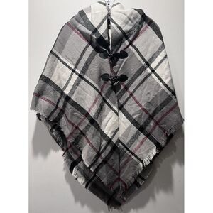ST JOHNS BAY Women's Cardigan Sleeveless Plaid Gray One Size NWT‎